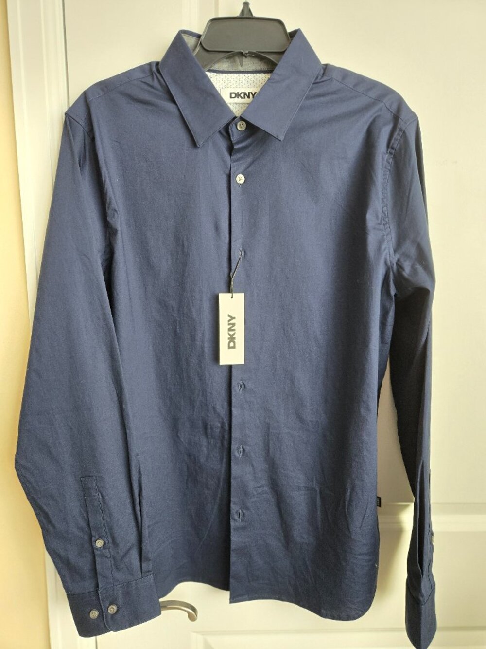 Men's Long Sleeve Blue Button Down Shirt Size Large by DKNY